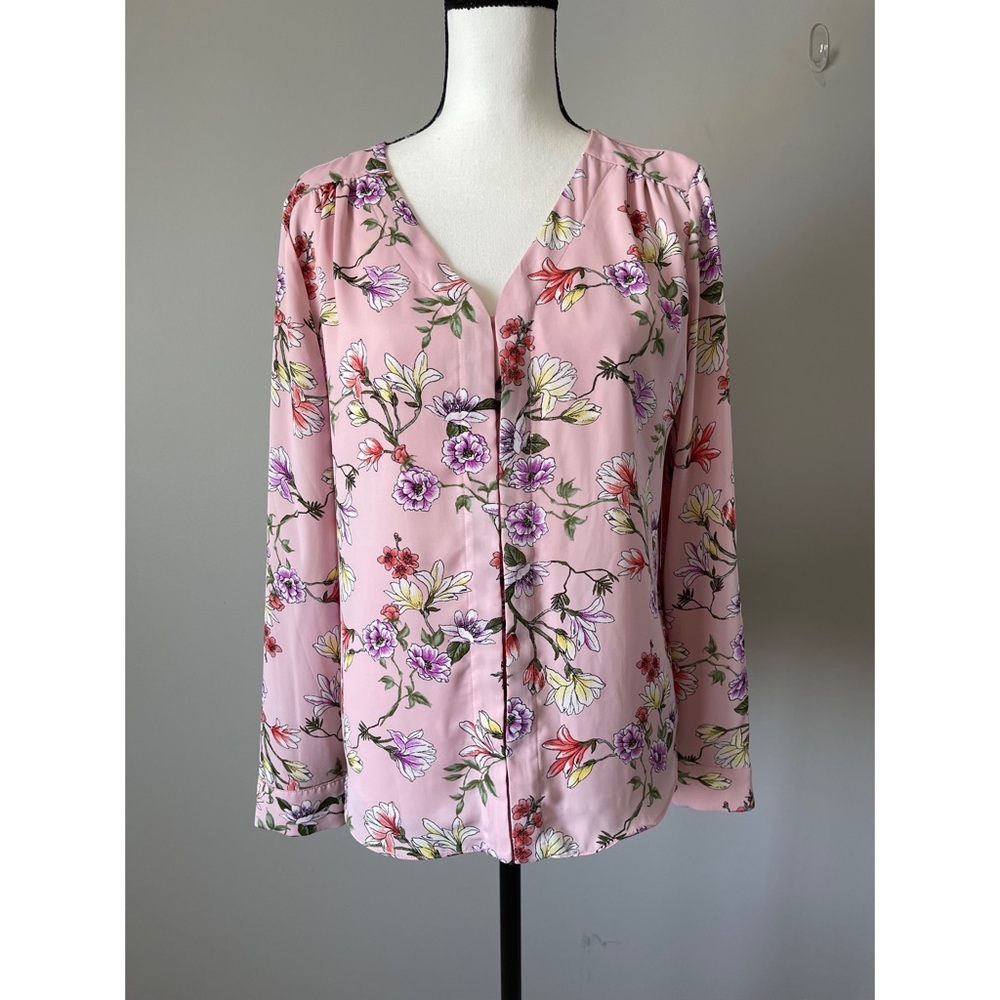 🌸 41 Hawthorn gorgeous floral blouse tabbed sleeves Size M